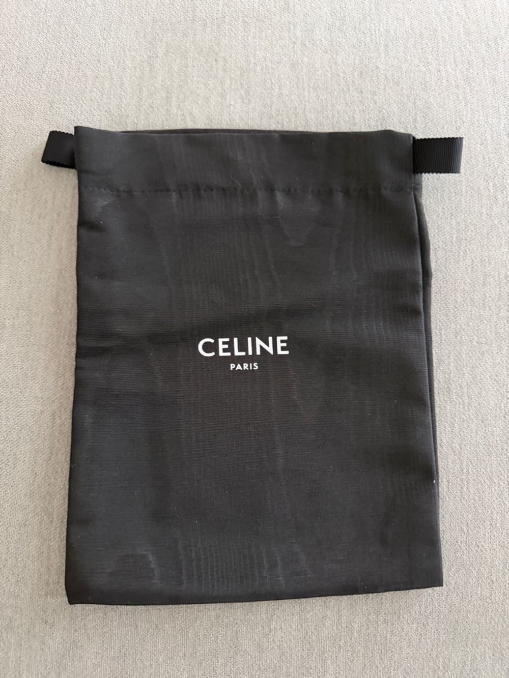 Celine Black and White Logo Drawstring Pouch - Never Used